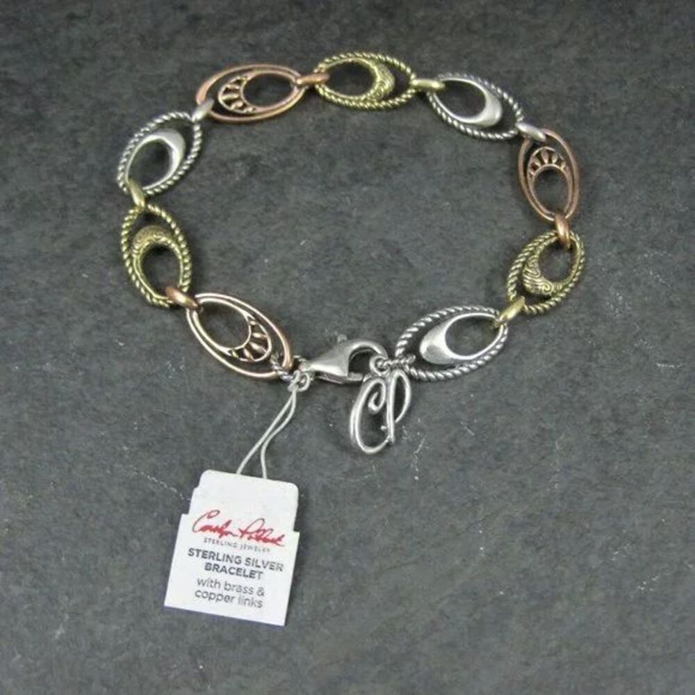 Carolyn Pollack Sterling Brass Copper Bracelet 7.5"